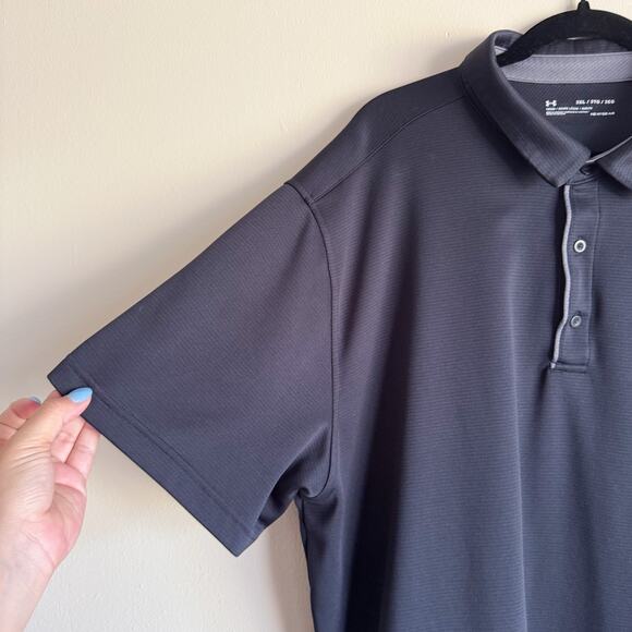 Under Armour Black Loose Fit Heat Gear Short Sleeve Polo - 3XL - Picture 2 of 6